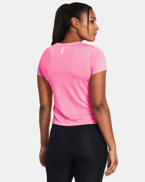 เสื้อแขนสั้น UA Launch สำหรับผู้หญิง in Pink image number 1